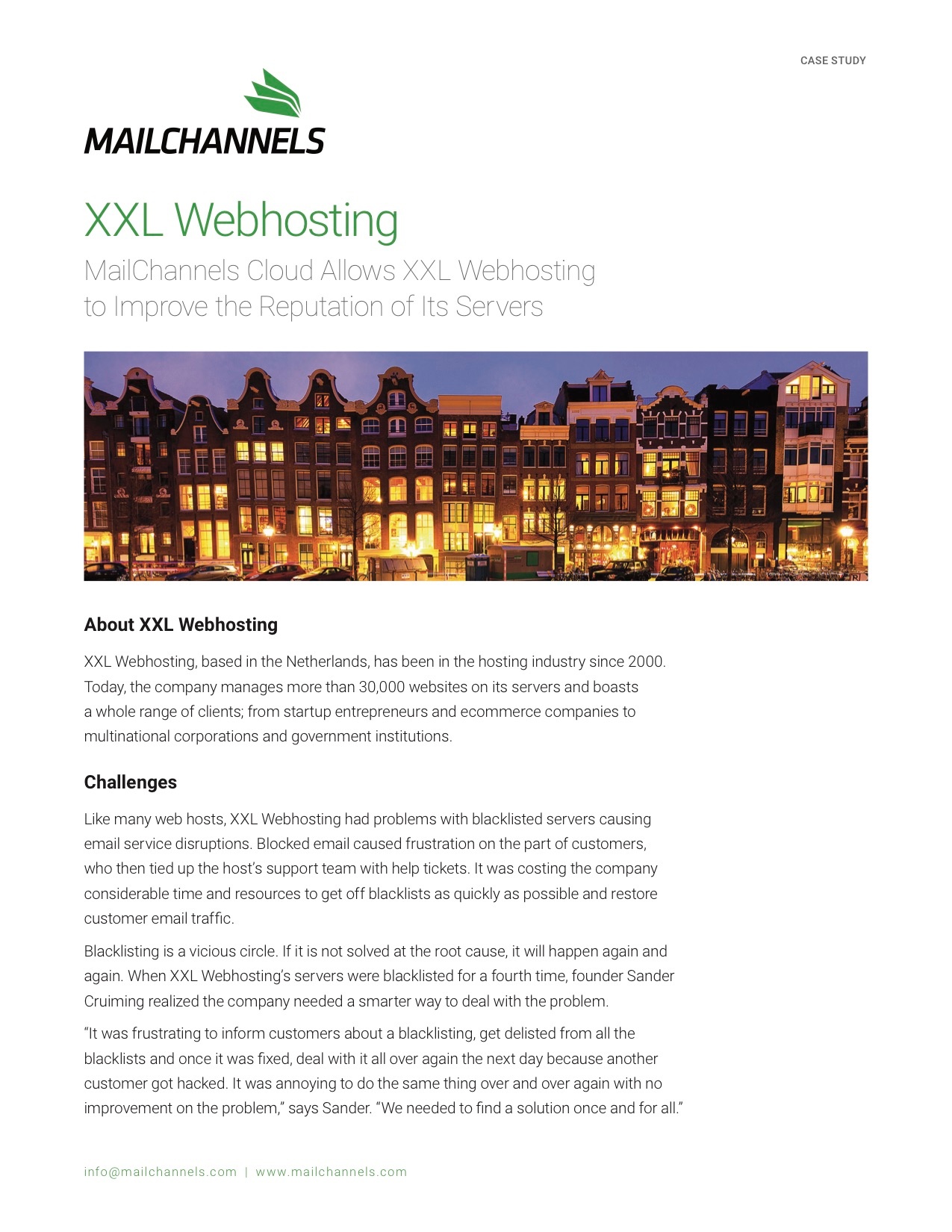 XXL Webhosting Case Study | MailChannels